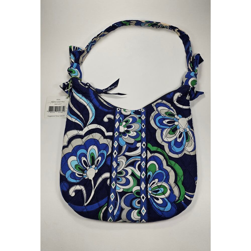 Vera Bradley Olivia Shoulder Bag Mediterranean Blue Quilted Floral NWT Retired